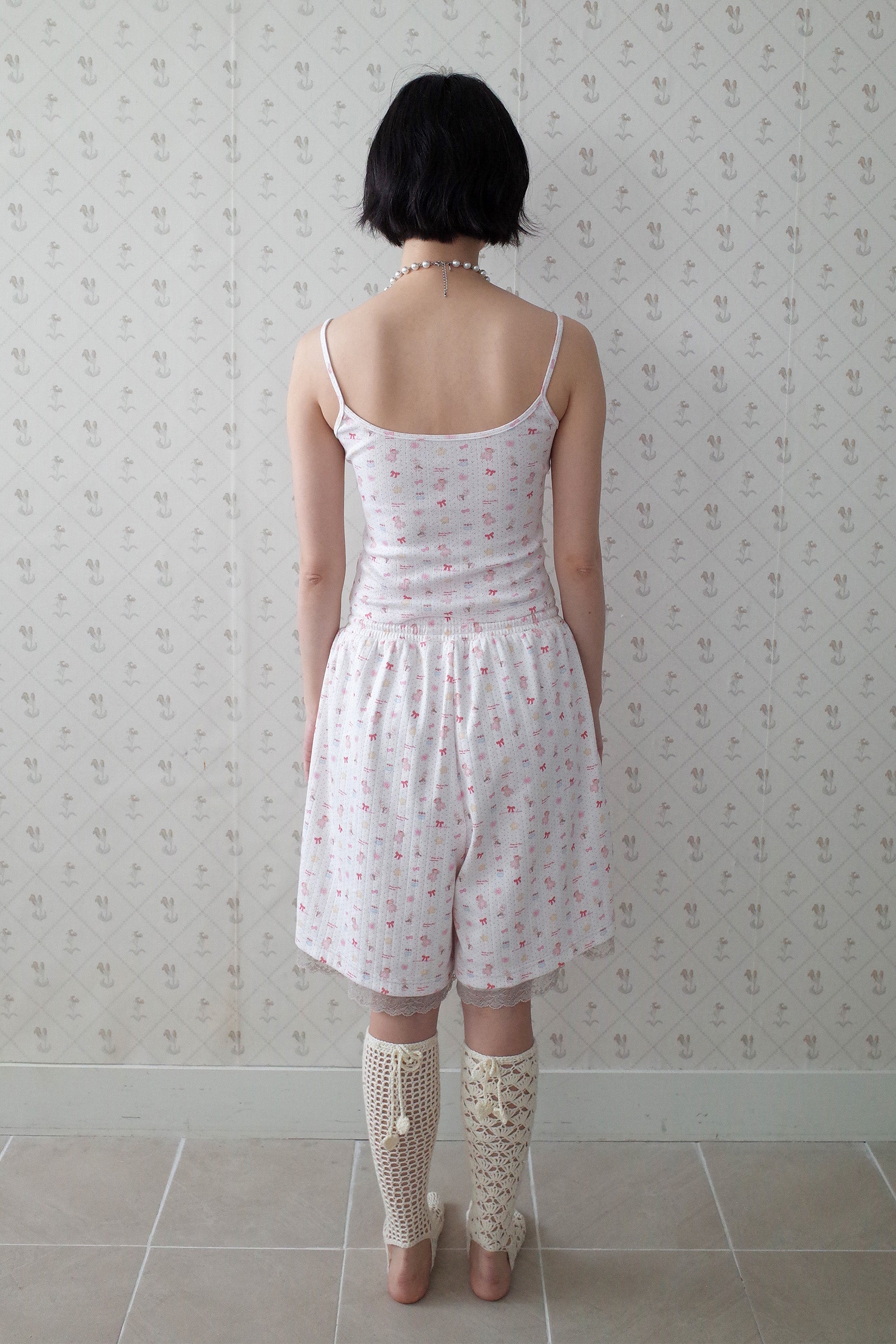 Teddy bear square slip white