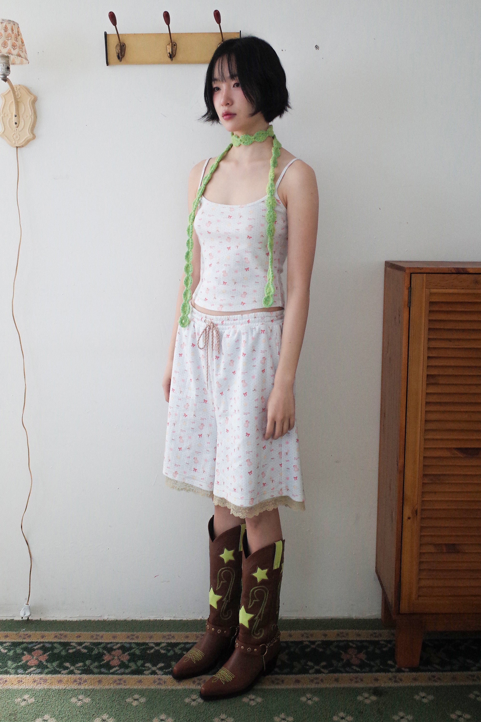 Teddy bear lace shorts blue