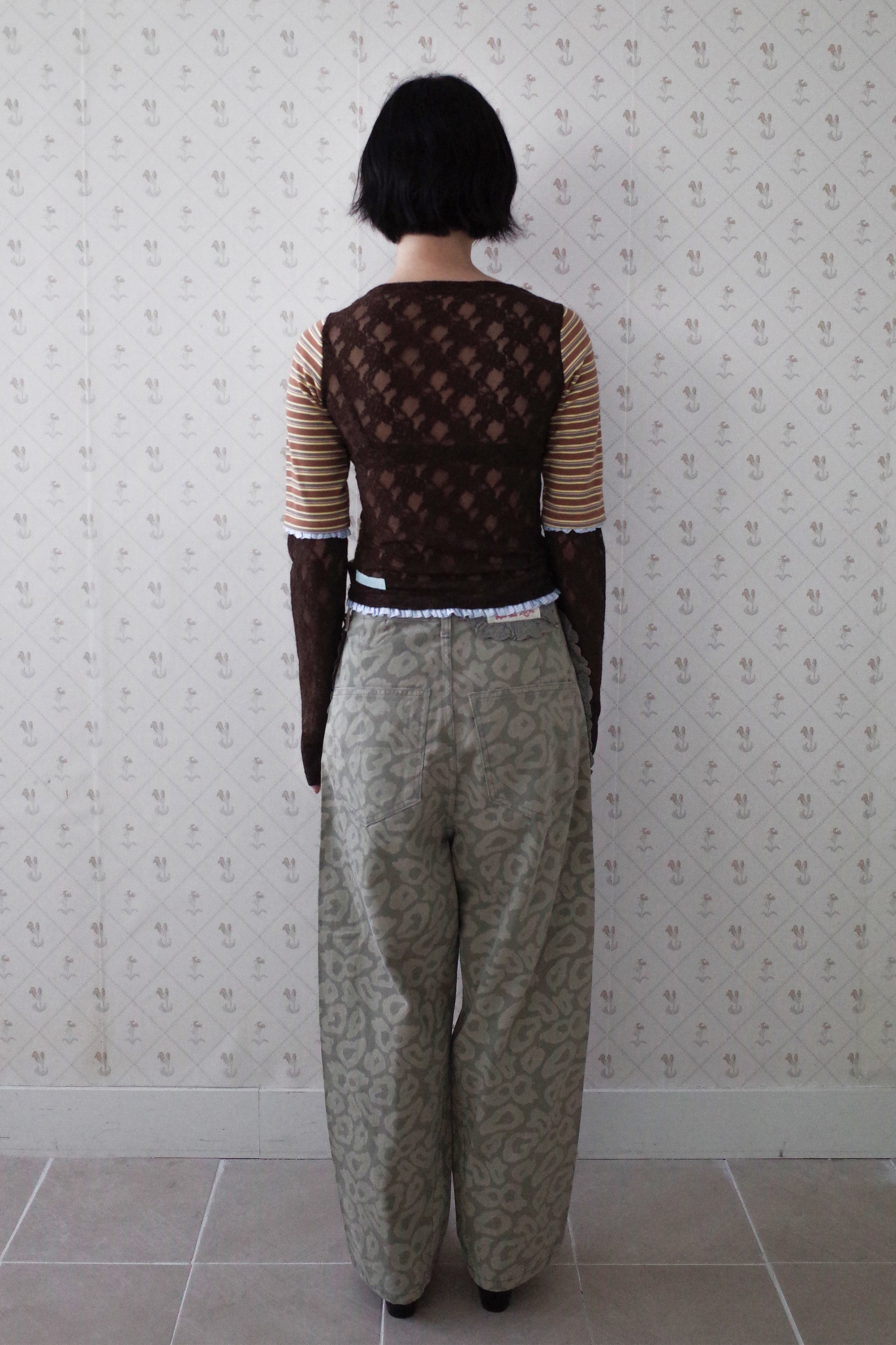 So many buttons leopard pants khaki