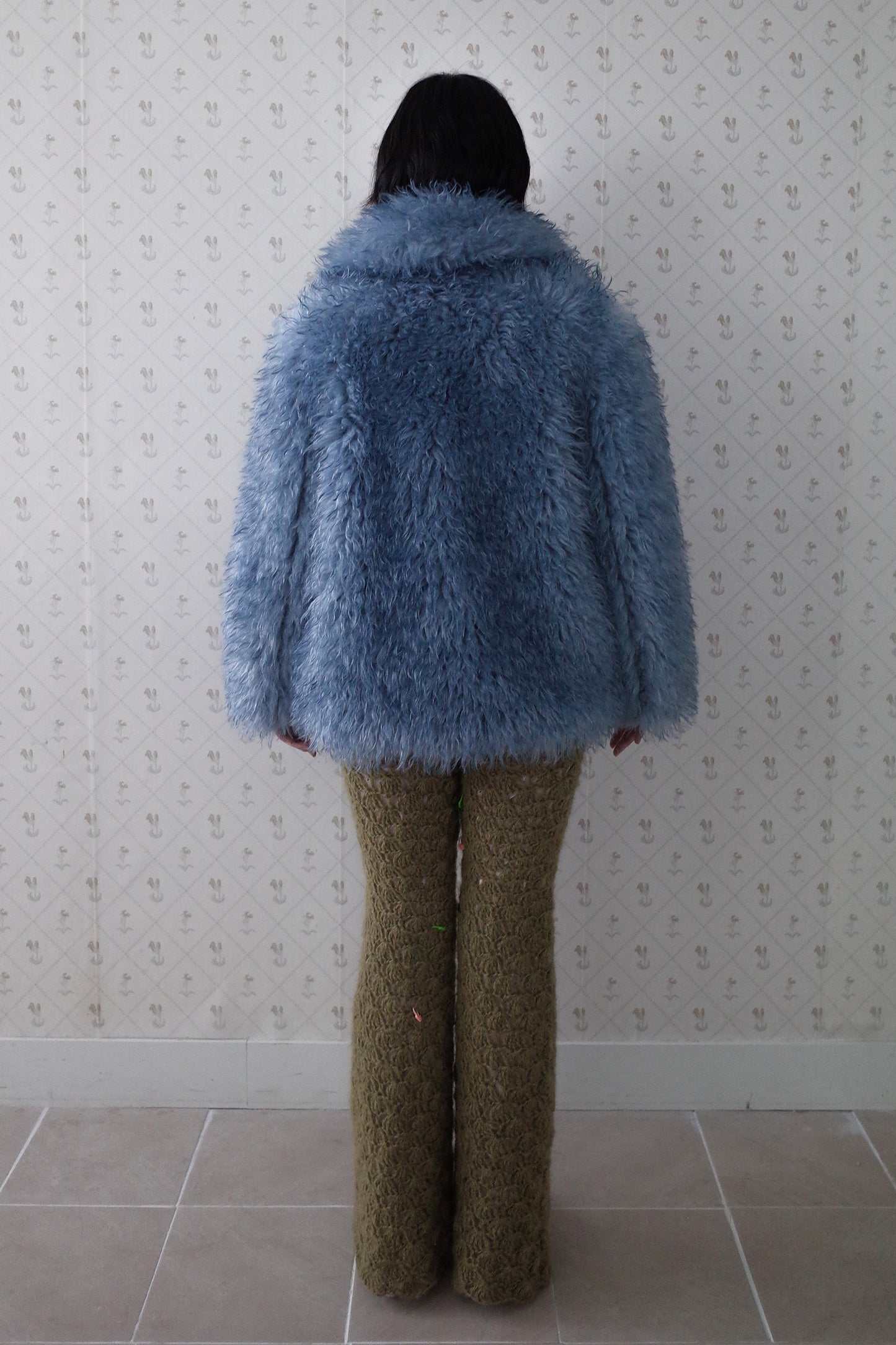 Fluffy Furry Fur Jacket (Blue)