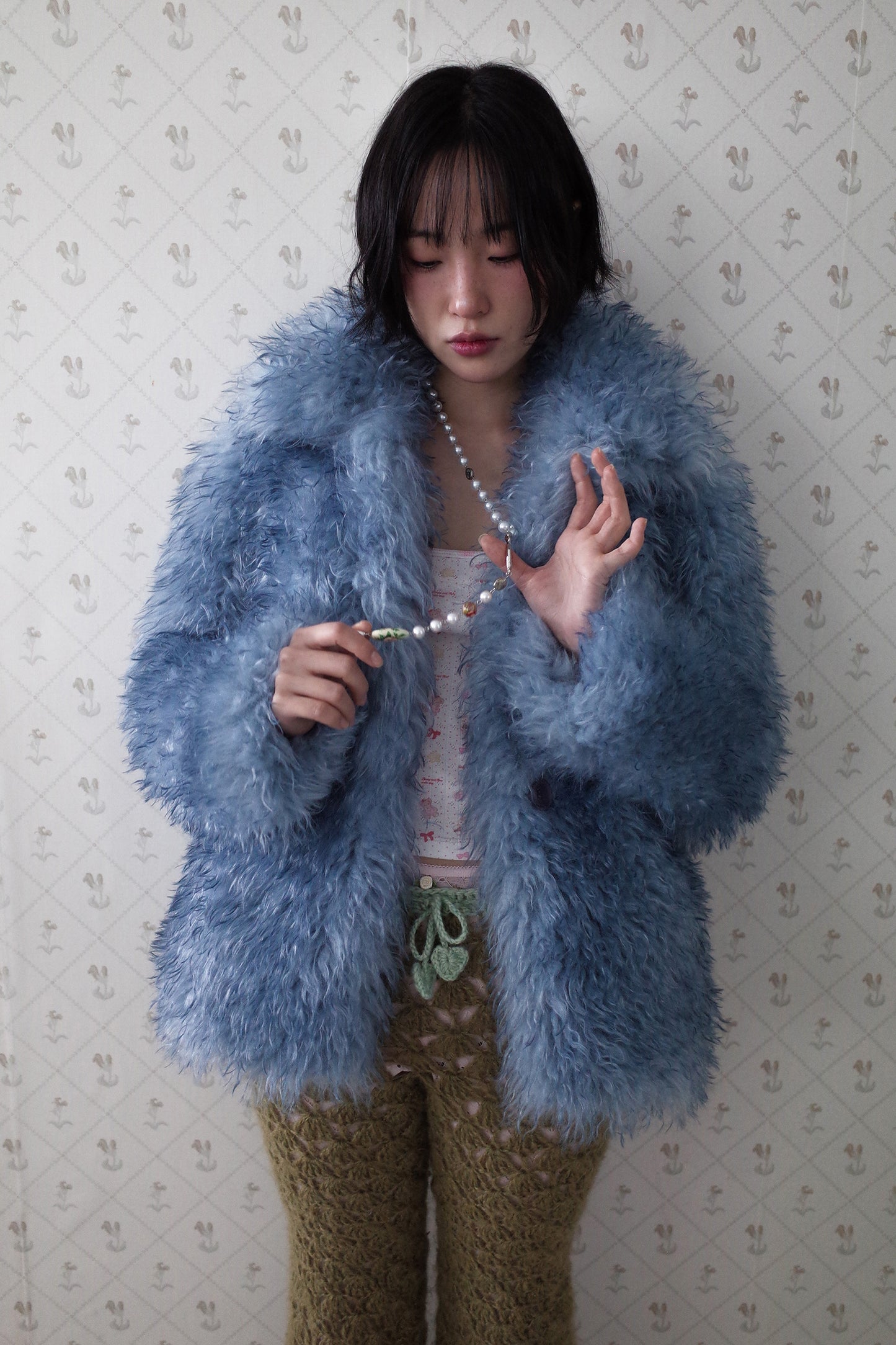 Fluffy Furry Fur Jacket (Blue)