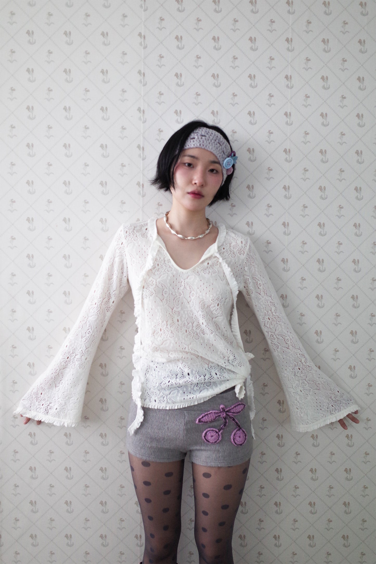 Buttons Alpaca Head Band (Lavender)
