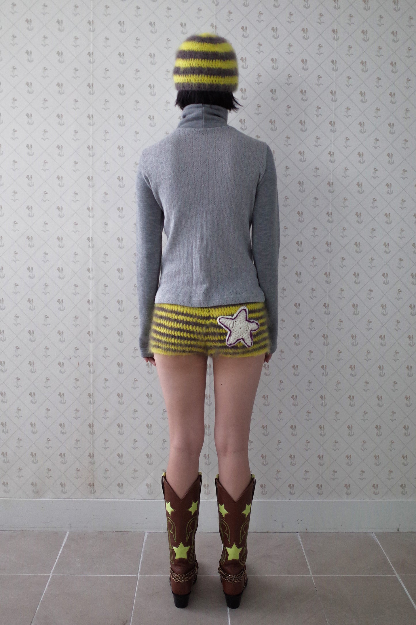 [Ordermade] Crochet Mohair Cherry Shorts