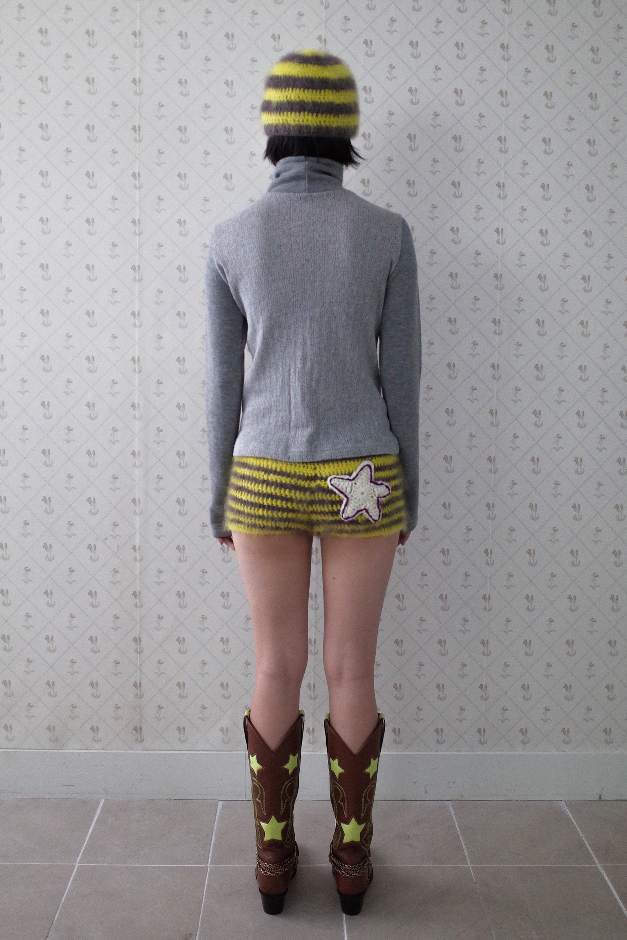 [Ordermade]Crochet mohair cherry shorts