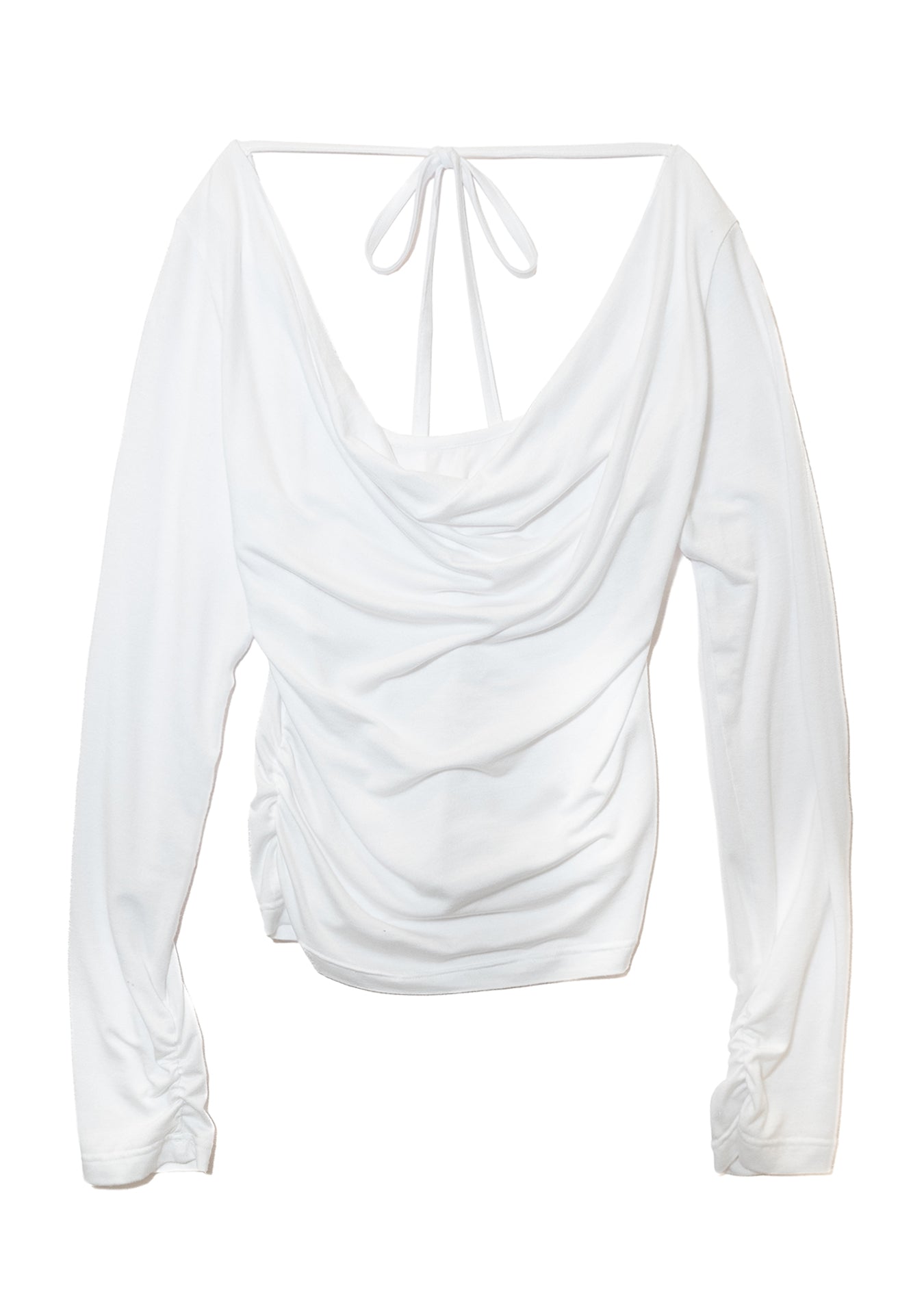 MODAL COWL NECK T_WHITE