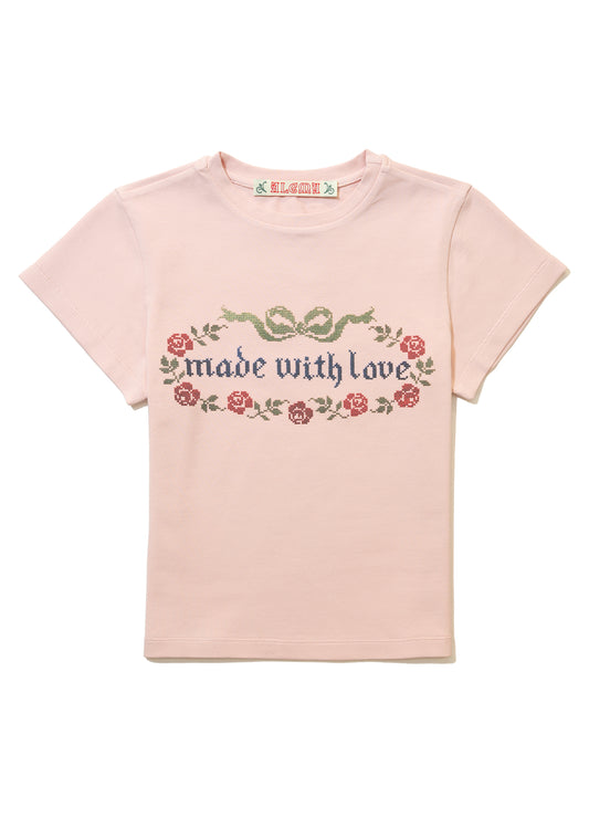 Cross Stitch Made With Love T (Pink)