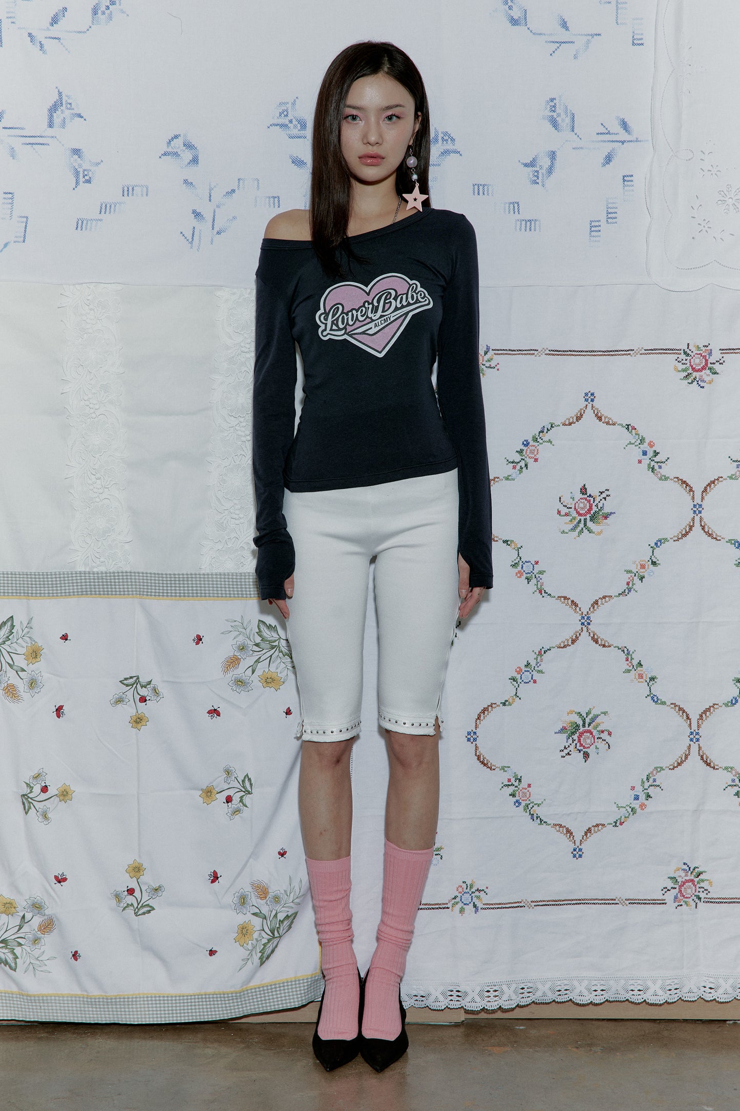 Lover Babe Sheer Slim T (Navy)