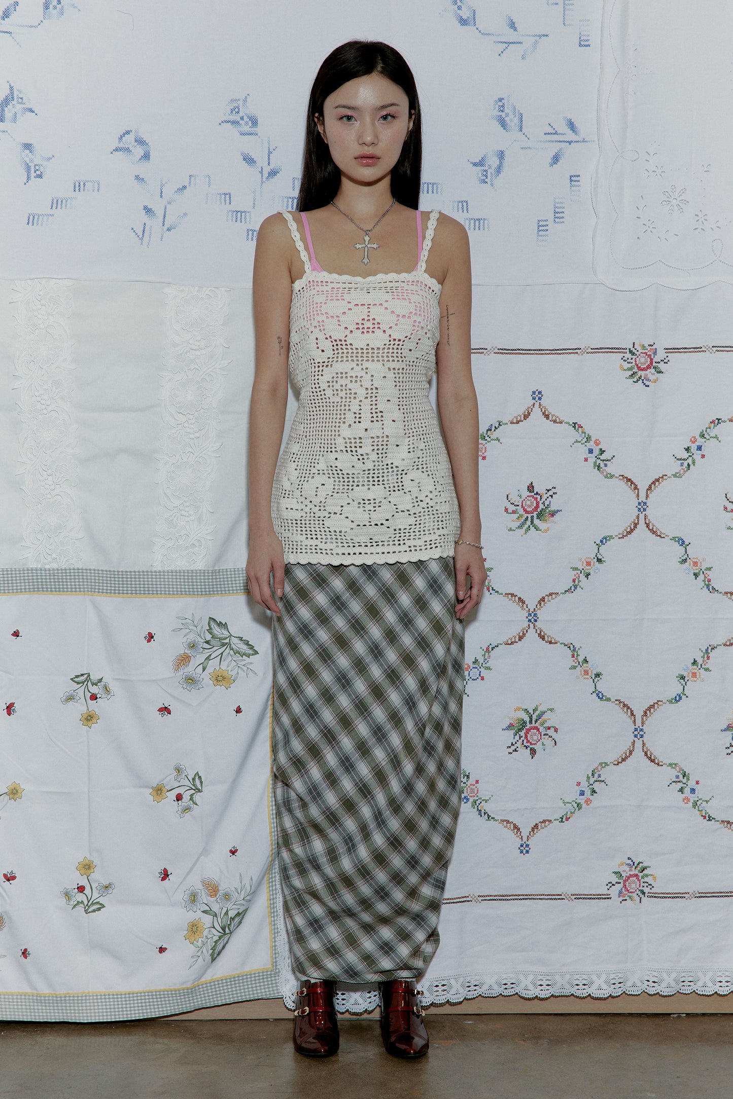 Filet Crochet Top (Ecru)