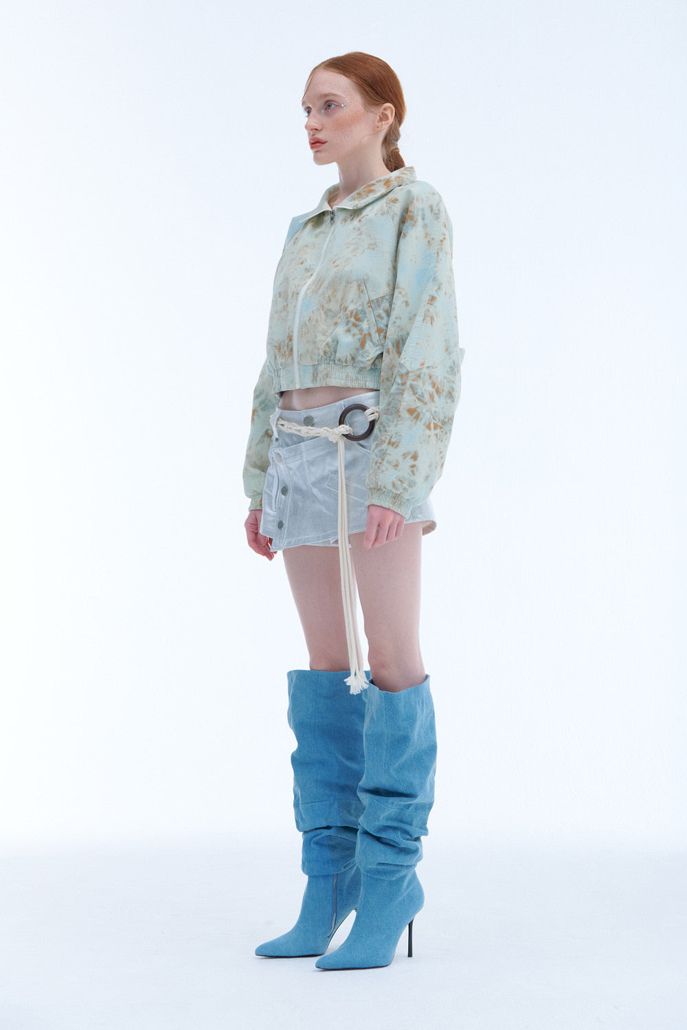 TIE-DYED CORDUROY CROP JUMPER_LIGHT BLUE