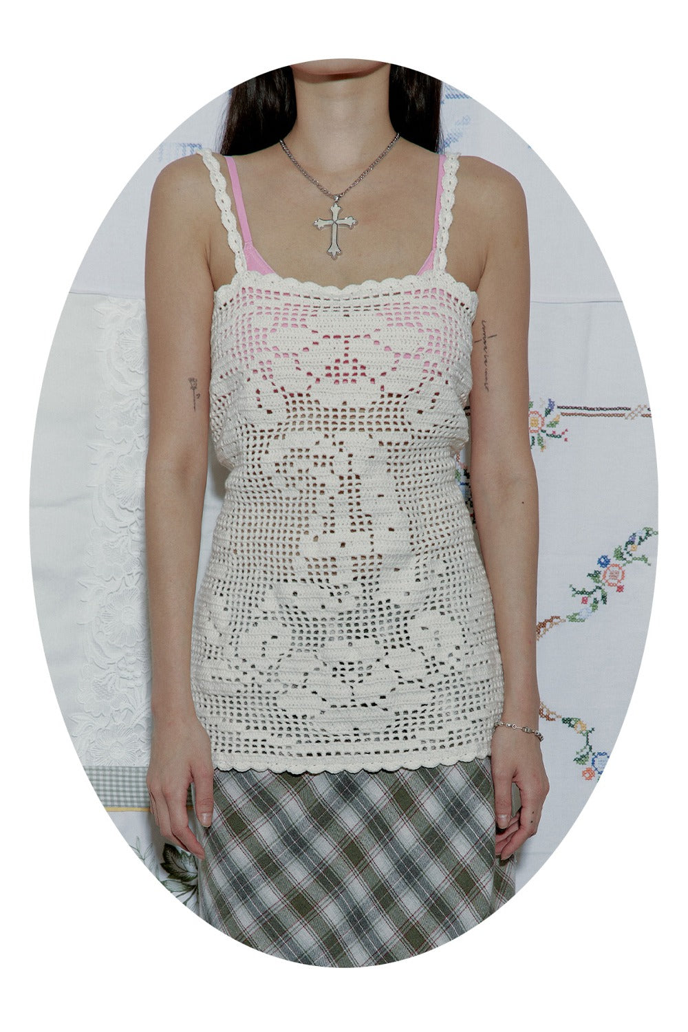 FILET CROCHET TOP_ECRU