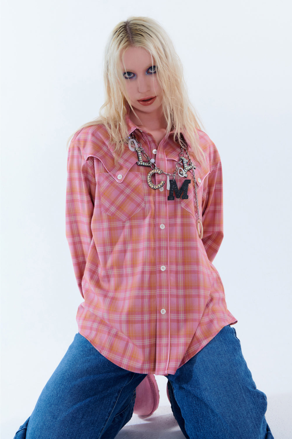 Check Pattern Western Shirts (Pink)