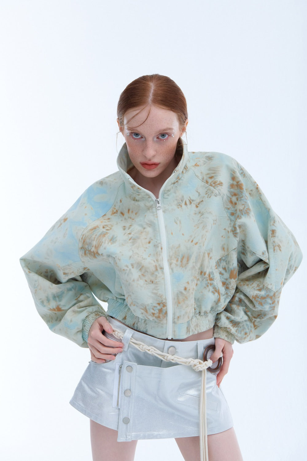 TIE-DYED CORDUROY CROP JUMPER_LIGHT BLUE