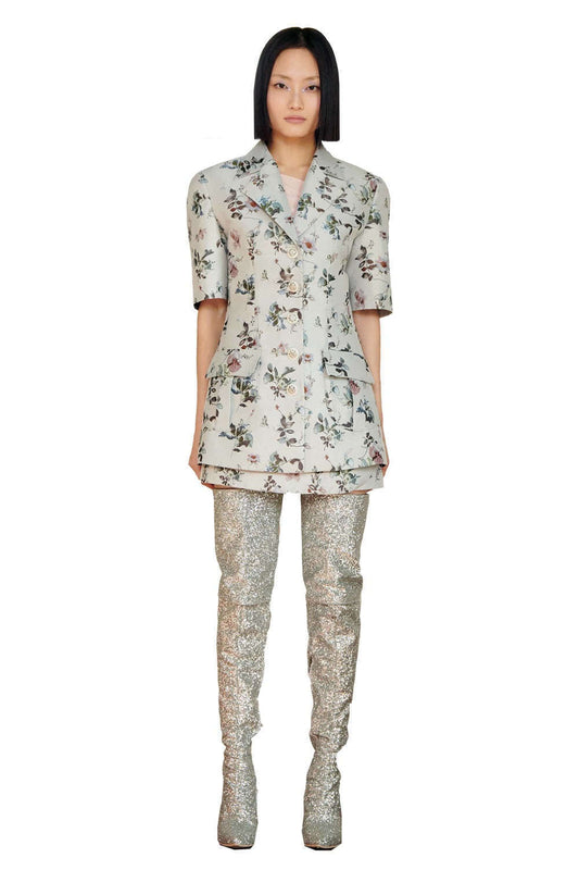 Full Flower Half Sleeve Jacket (Grey)