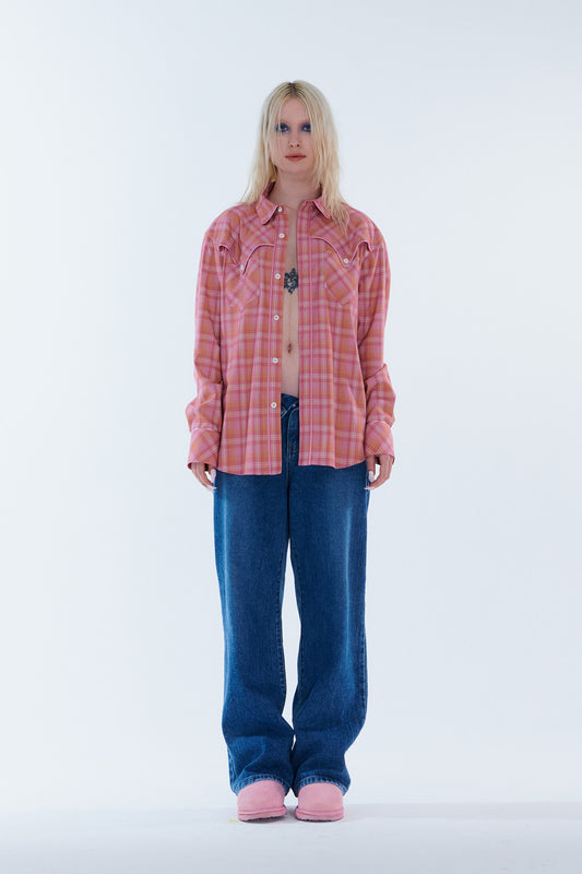 Check Pattern Western Shirts (Pink)