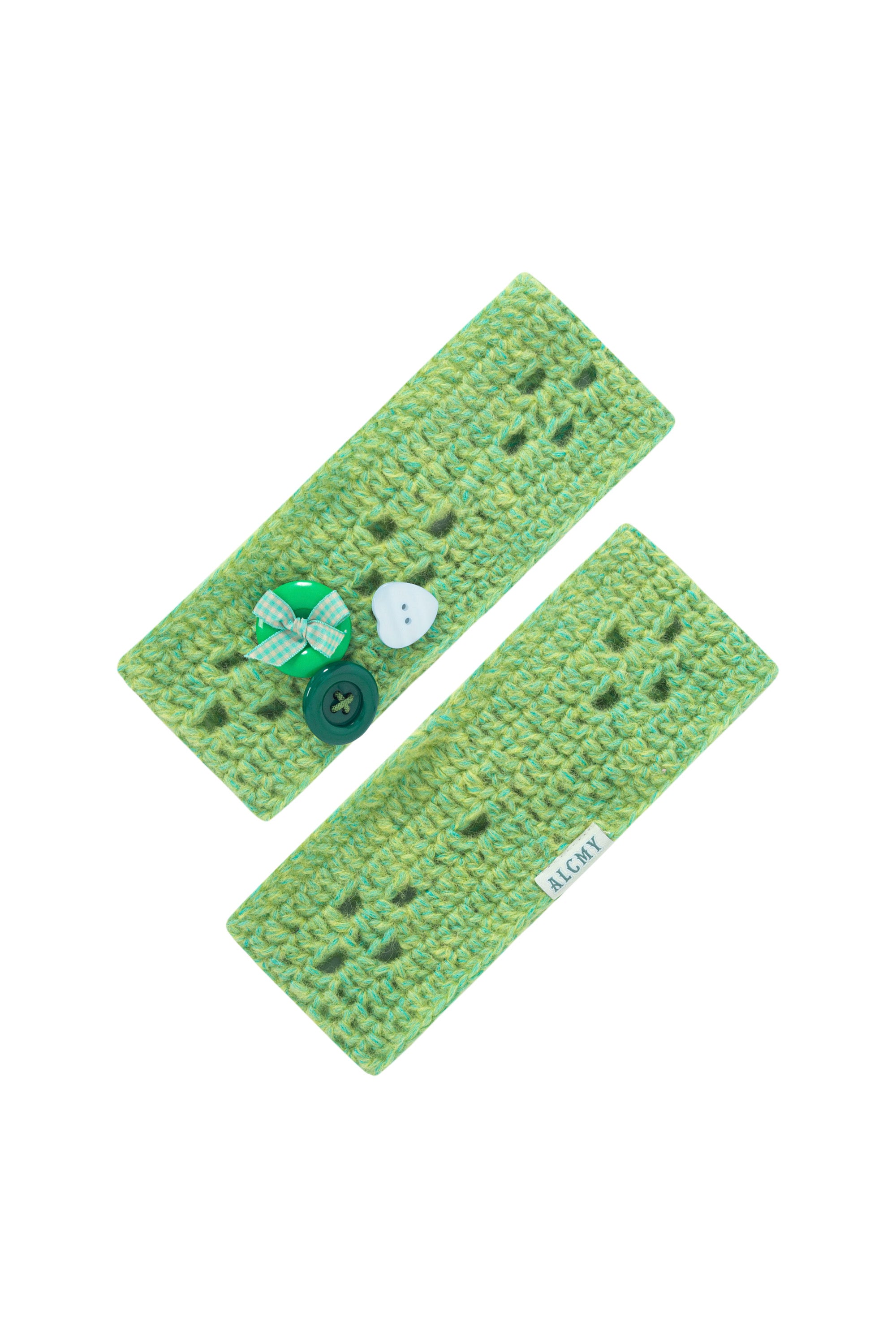 Buttons alpaca head band green
