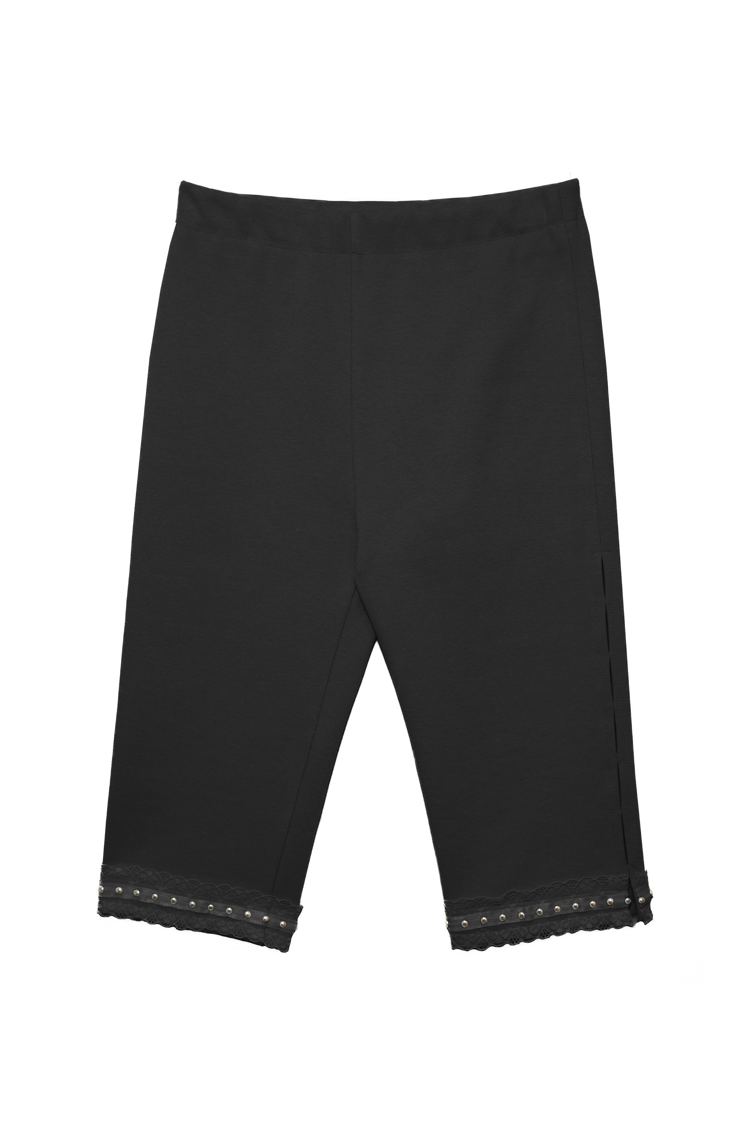 SIDE HOLE CAPRI PANTS_BLACK