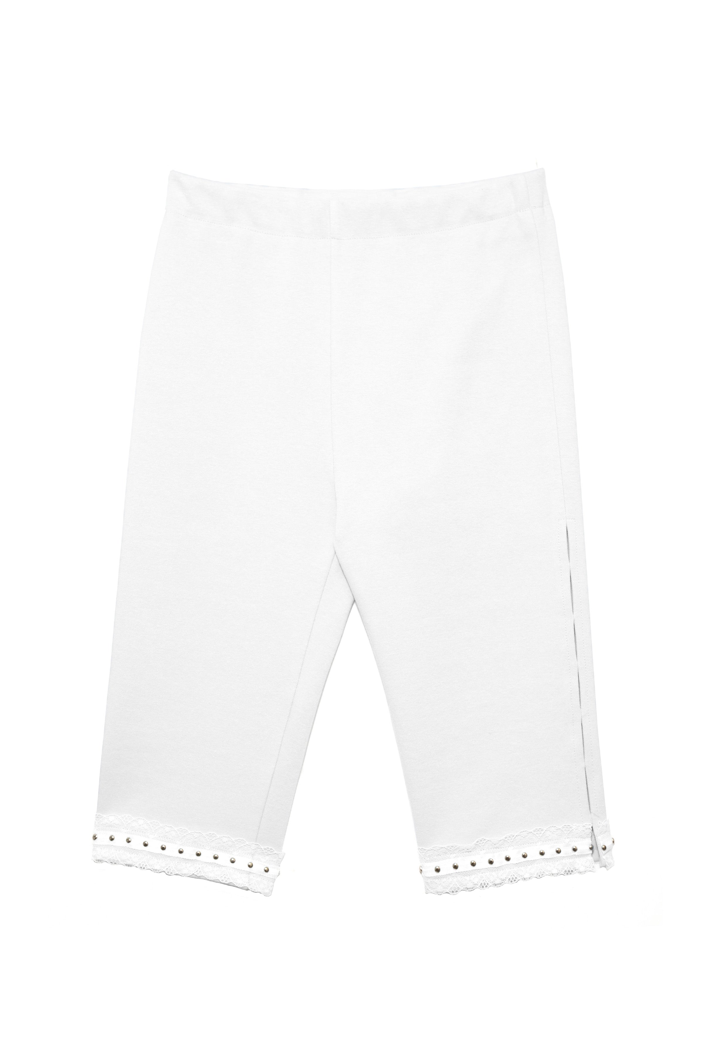 SIDE HOLE CAPRI PANTS_WHITE
